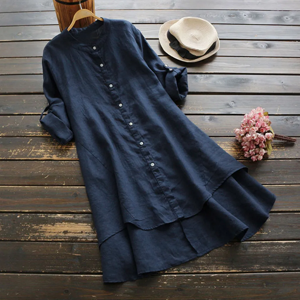 Women Casual Loose Linen Soild Button Long Sleeve Long Shirt Blouse Tops Camisas De Mujer Top Femme Рубашка Женская 2021
Women Casual Loose Linen Soild Button Long Sleeve Long Shirt Blouse Tops Camisas De Mujer Top Femme Рубашка Женская 2021