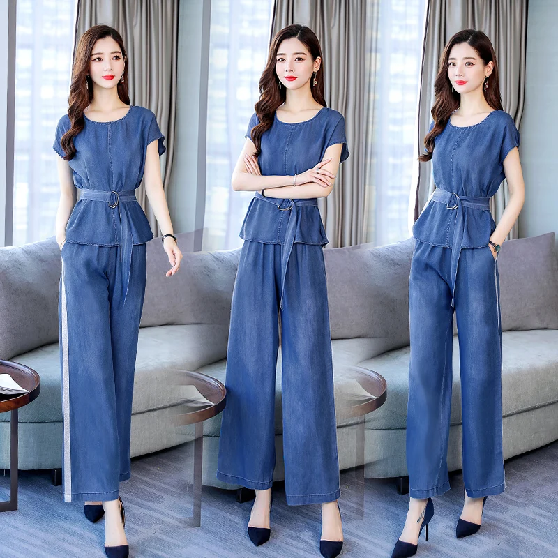 Goddess Leisure Tracksuit Women Wide Leg Pants Womens Denim Suits Casual Women's Summer Suit Conjunto Feminino Top&pants Set
Goddess Leisure Tracksuit Women Wide Leg Pants Womens Denim Suits Casual Women's Summer Suit Conjunto Feminino Top&pants Set