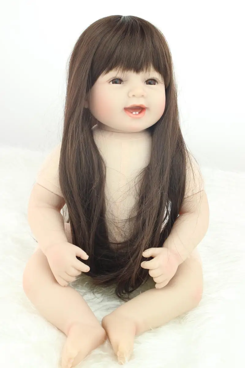 Wholesale 3/4 Silicone Reborn Baby Doll Toys 22'' with Long hair real Baby Dolls 100% high quality Girl Doll accessories
Wholesale 3/4 Silicone Reborn Baby Doll Toys 22'' with Long hair real Baby Dolls 100% high quality Girl Doll accessories