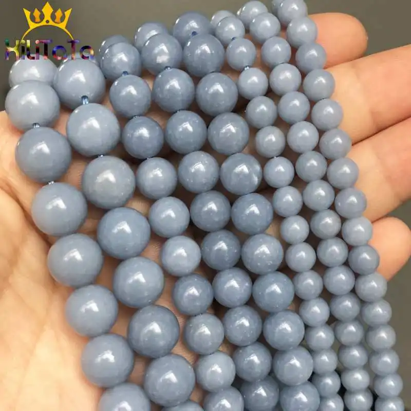Natural Gem Angelite Stone Beads Smooth Round Loose Spacer Beads For Jewelry Making DIY Bracelet Perles 15"inches 6/8/10mm
Natural Gem Angelite Stone Beads Smooth Round Loose Spacer Beads For Jewelry Making DIY Bracelet Perles 15"inches 6/8/10mm