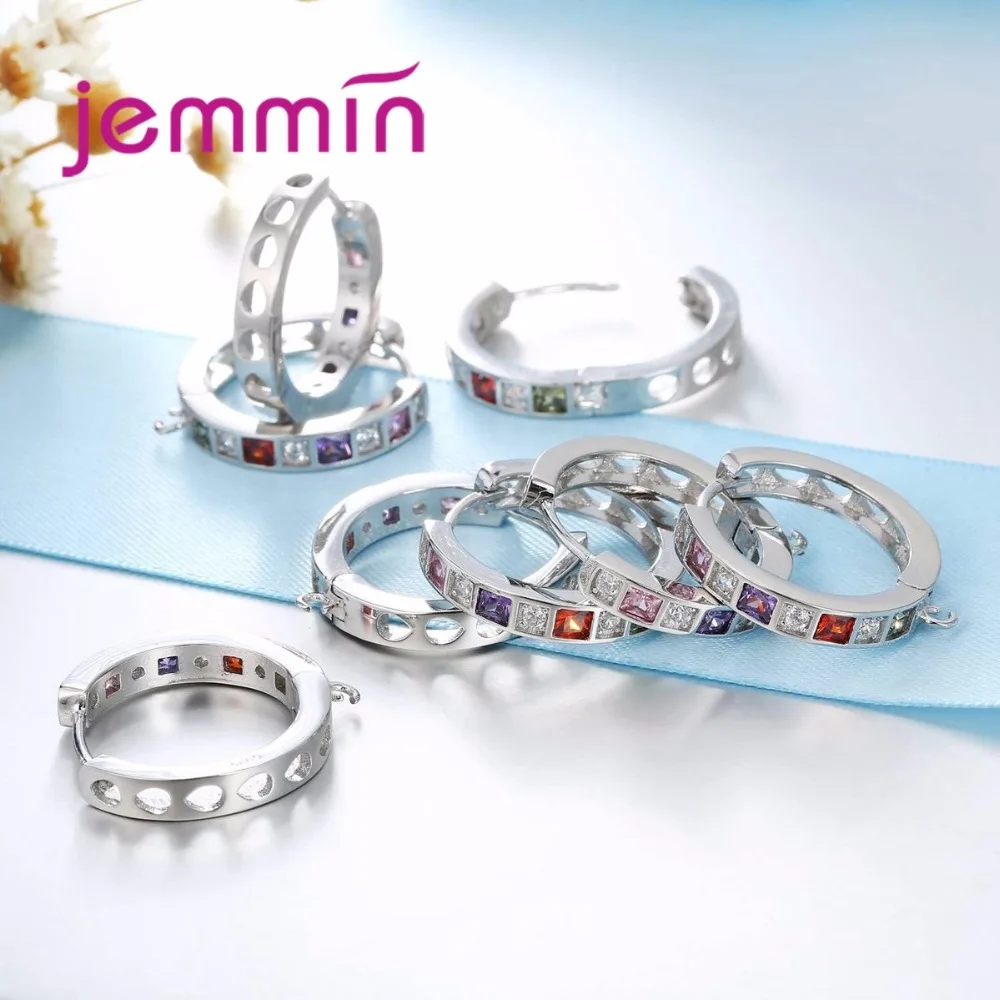 Summer New Silver Hoop Earrings With Colored CZ Pave 925 Sterling Silver Fine Jewelry For Women DIY Making
Summer New Silver Hoop Earrings With Colored CZ Pave 925 Sterling Silver Fine Jewelry For Women DIY Making