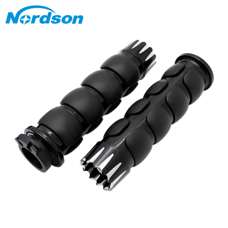 Фото Резиновые пористые резные ручки Nordson 25 мм для Мотоциклов Harley Sportster XL883|Ручки(Aliexpress на русском)