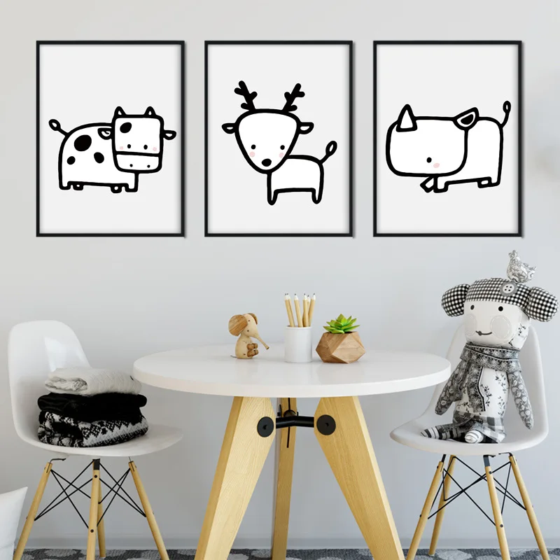 Waterproof 3-pcs Nordic Decoration Cartoon Animal Decor For house Wall Art Poster and Print Canvas Painting oil Unframed
Waterproof 3-pcs Nordic Decoration Cartoon Animal Decor For house Wall Art Poster and Print Canvas Painting oil Unframed