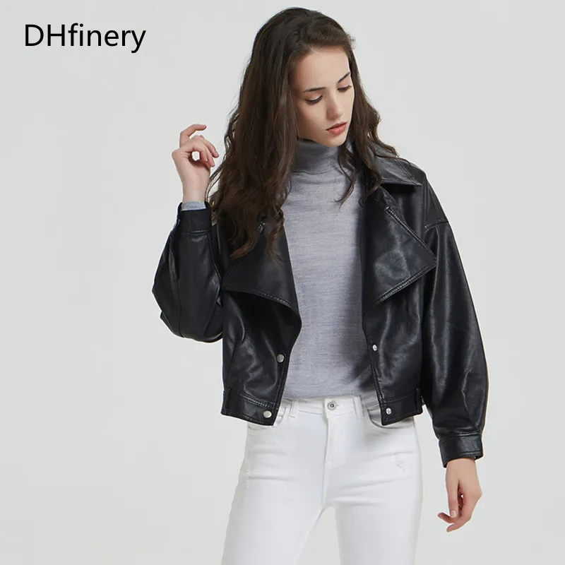 DHfinery Leather Jacket Women 2021 spring and autumn short section slim motorcycle jacket P1806
DHfinery Leather Jacket Women 2021 spring and autumn short section slim motorcycle jacket P1806