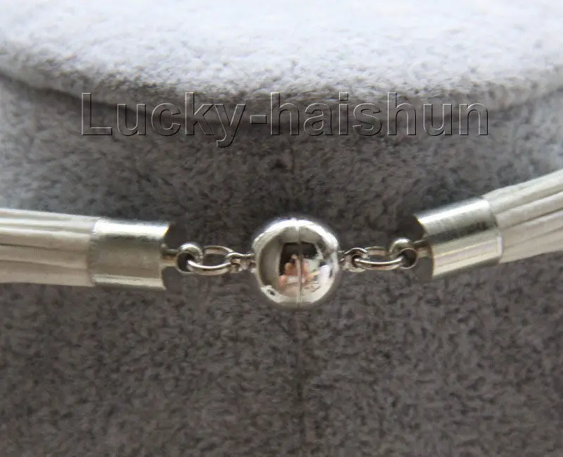 Selling Jewelry>>>Choker 16" 15row 14mm peacock black pearls white leather Pendant necklace j9545
Selling Jewelry>>>Choker 16" 15row 14mm peacock black pearls white leather Pendant necklace j9545
