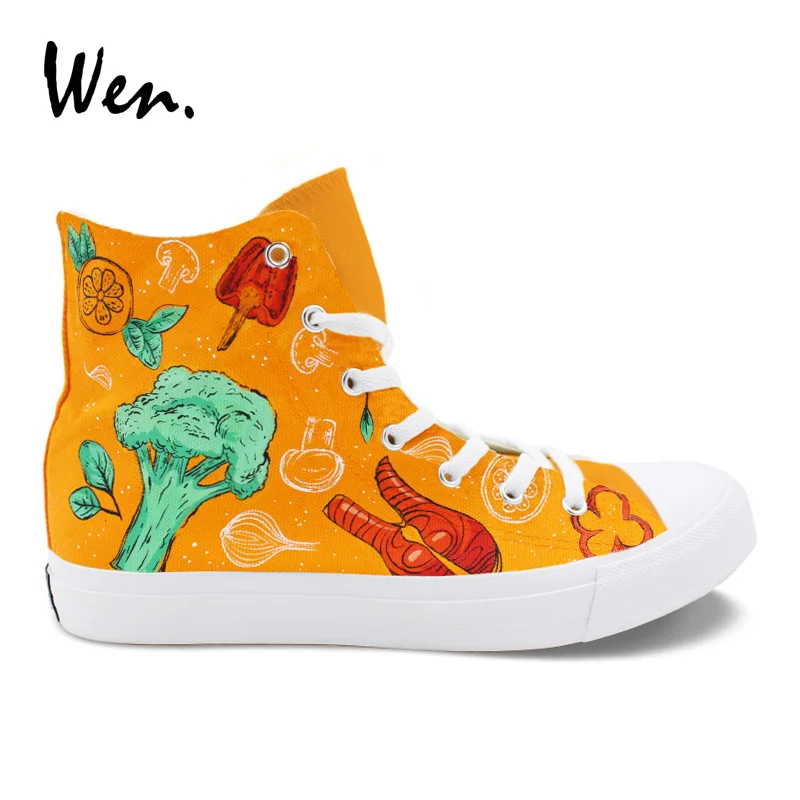 Wen Hand Painted Orange Shoes Design Western-style Food Lobster Pimento Tomato Custom Unisex Canvas High Top Sneakers Flattie
Wen Hand Painted Orange Shoes Design Western-style Food Lobster Pimento Tomato Custom Unisex Canvas High Top Sneakers Flattie