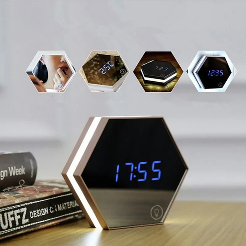 New Electronic Multifunction LED Night Light Wall Clock Mirror Digital Display Alarm Clock Snooze Light-emitting Thermometer
New Electronic Multifunction LED Night Light Wall Clock Mirror Digital Display Alarm Clock Snooze Light-emitting Thermometer