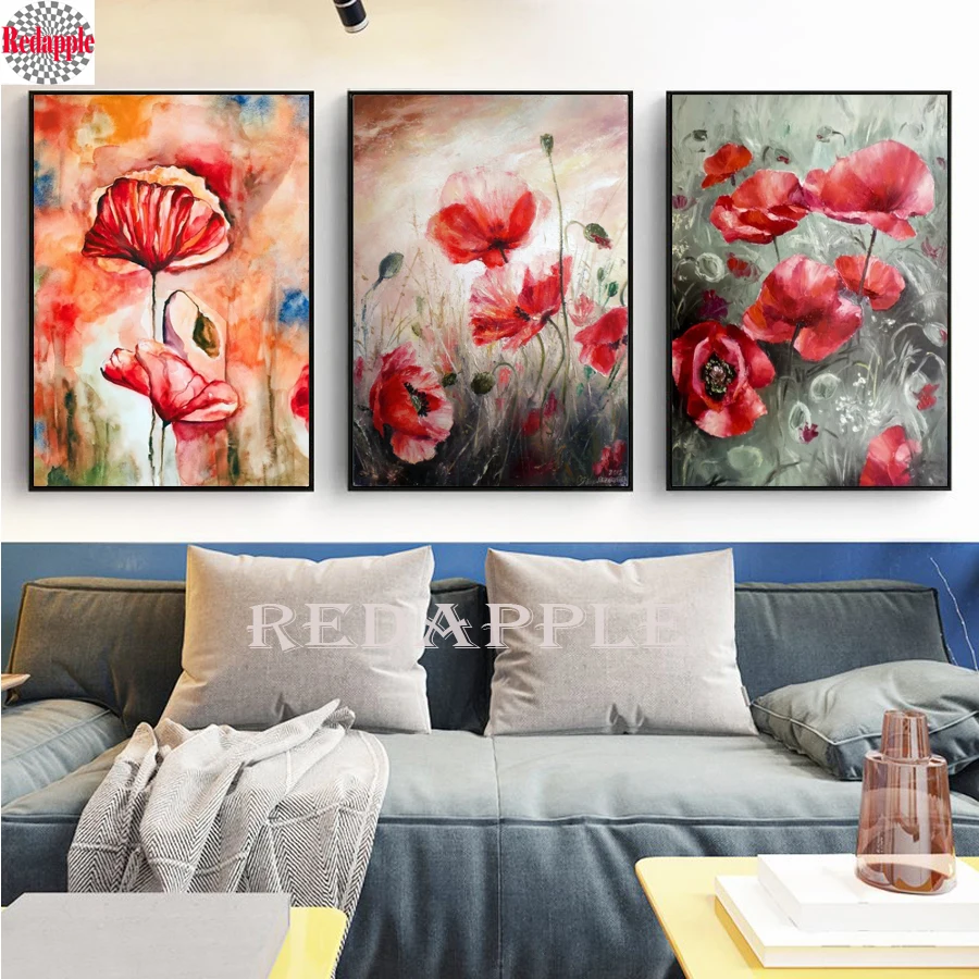 3pcs/set 5D Diamond Embroidery Red Poppy Spring Flower Diy Diamond Painting Cross Stitch Full Square Rhinestone Mosaic painting
3pcs/set 5D Diamond Embroidery Red Poppy Spring Flower Diy Diamond Painting Cross Stitch Full Square Rhinestone Mosaic painting
