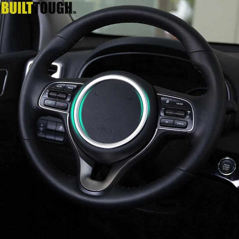 Хромированная панель на руль для Kia Sportage 2017 2019 накладка рулевое колесо кольцо с