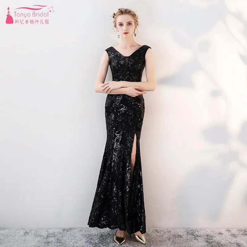 2019 Gold Sequins V Neck High Slit Backless Sleeveless Three Colours Simple Sexy Evening Dresses JQ585
2019 Gold Sequins V Neck High Slit Backless Sleeveless Three Colours Simple Sexy Evening Dresses JQ585