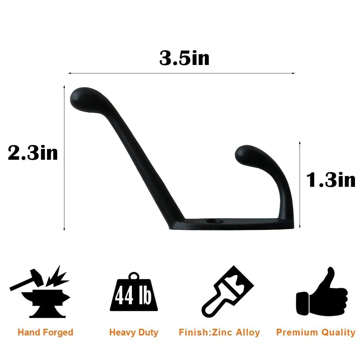 9 Pack heavy duty Coat Hooks Wall Mounted for Hat hardware Dual Prong Retro Coat Hanger with 20 Screws Black Color
9 Pack heavy duty Coat Hooks Wall Mounted for Hat hardware Dual Prong Retro Coat Hanger with 20 Screws Black Color