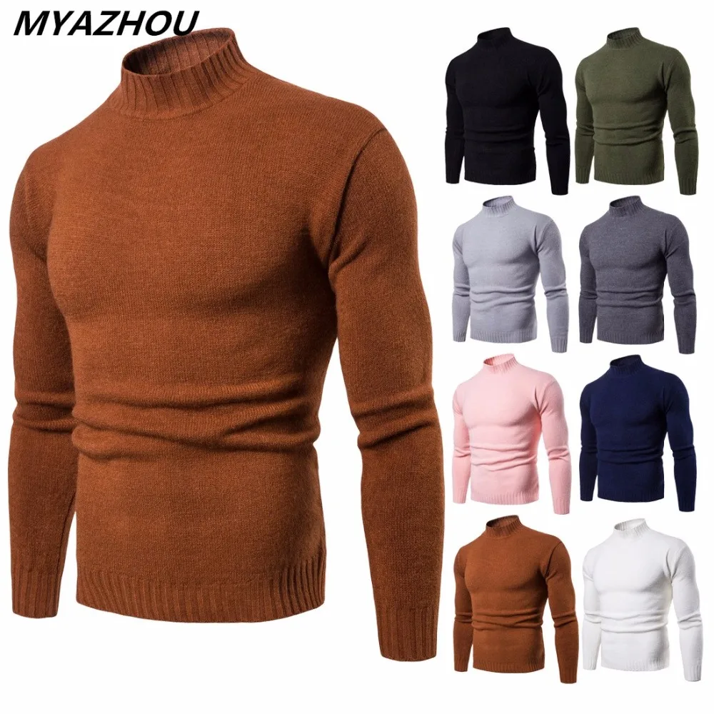 Фото MYAZHOU 2018 зимний теплый повседневный приталенный пуловер мужской - купить