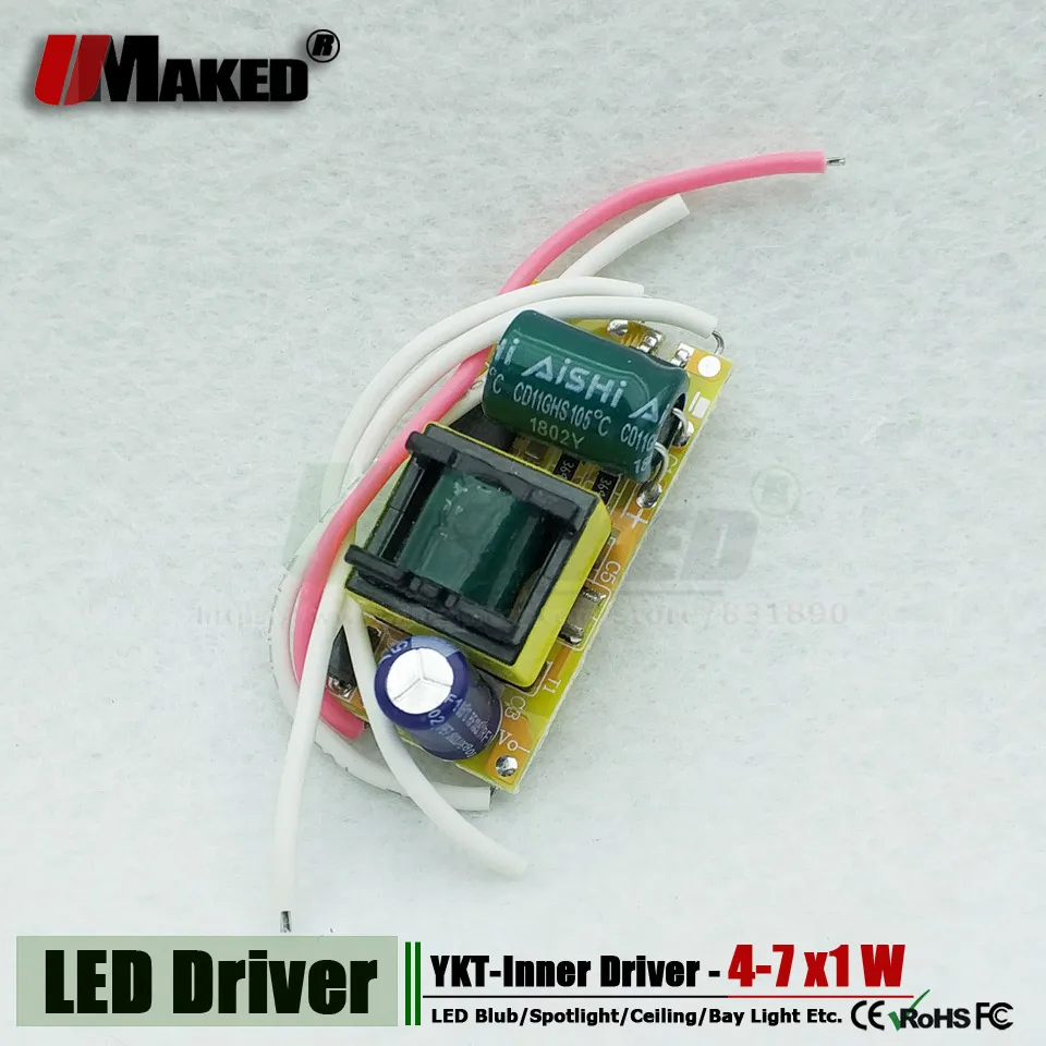 100pc LED Driver 110V 220V Constant Current LED Driver Built-in Power Supply 300mA Lighting Transformers 4-7W For Led Light Blub
100pc LED Driver 110V 220V Constant Current LED Driver Built-in Power Supply 300mA Lighting Transformers 4-7W For Led Light Blub