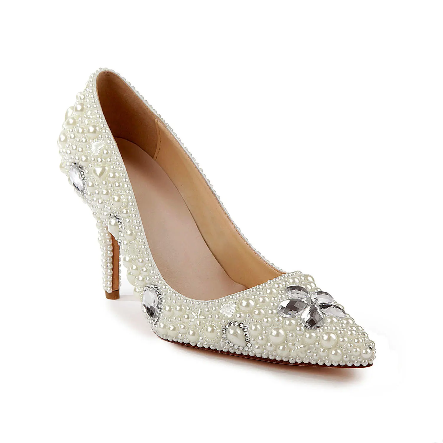 MA0252 New Style Pointed Women's Shoes Elegant Pearl Leather Fine Heel Inlay Drill Pure Hand-made Wedding Bridesmaid Pumps
MA0252 New Style Pointed Women's Shoes Elegant Pearl Leather Fine Heel Inlay Drill Pure Hand-made Wedding Bridesmaid Pumps