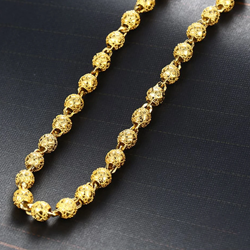 Round Beads Chain Yellow Gold Filled Mens Necklace Hip Hop Cool Jewelry 24 inches
Round Beads Chain Yellow Gold Filled Mens Necklace Hip Hop Cool Jewelry 24 inches