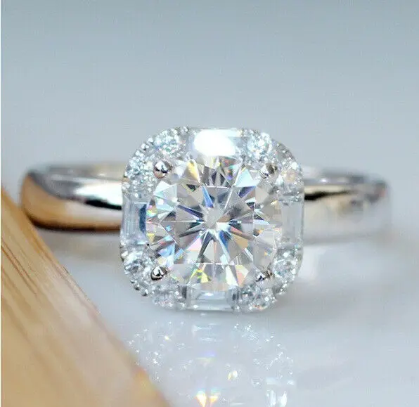 

Белое обручальное кольцо с муассанитом, подарок для королевы, оптовая продажа, размер 6-10, женские обручальные кольца, ювелирные изделия, гла...