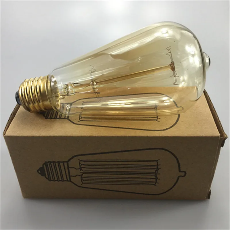 10PCS E27 110V/220V 40W/60W Vintage Antique Edison Light Carbon Filament Bulb ST64 Style Edison Bulb Incandescent Bulb Lamp
10PCS E27 110V/220V 40W/60W Vintage Antique Edison Light Carbon Filament Bulb ST64 Style Edison Bulb Incandescent Bulb Lamp