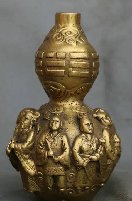 China Folk Fengshui Copper Immortals 8 Immortal God Eight Diagrams Gourd Statue.
China Folk Fengshui Copper Immortals 8 Immortal God Eight Diagrams Gourd Statue.