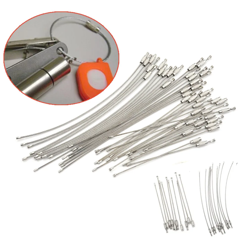 10Pcs 1.5/2mm EDC Keychain Tag Rope Stainless Steel Wire Cable Loop Screw Lock Gadget Ring Key Keyring Circle Camp Hanging Tool
10Pcs 1.5/2mm EDC Keychain Tag Rope Stainless Steel Wire Cable Loop Screw Lock Gadget Ring Key Keyring Circle Camp Hanging Tool