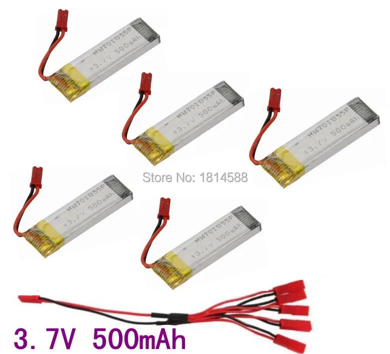 Quadcopter Accessories 1 to 5 Charge Cable JST Plug And 500mAh 3.7V Battery (5 Piece) For UDI U817C U818C U817A U818A V959 RC
Quadcopter Accessories 1 to 5 Charge Cable JST Plug And 500mAh 3.7V Battery (5 Piece) For UDI U817C U818C U817A U818A V959 RC