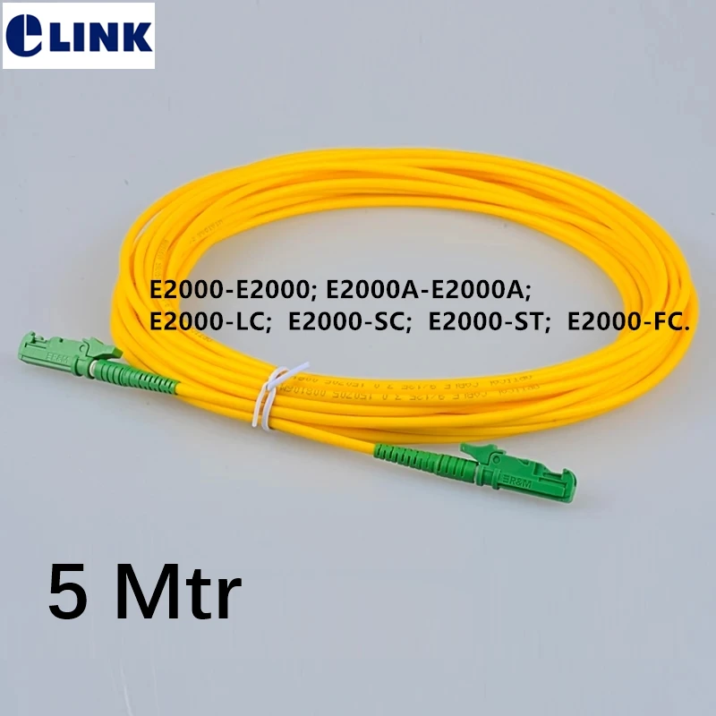 10 шт. 5 м E2000 волоконные соединительные шнуры E2000/UPC E2000/APC LC ST SC FC Simplex одномодовые