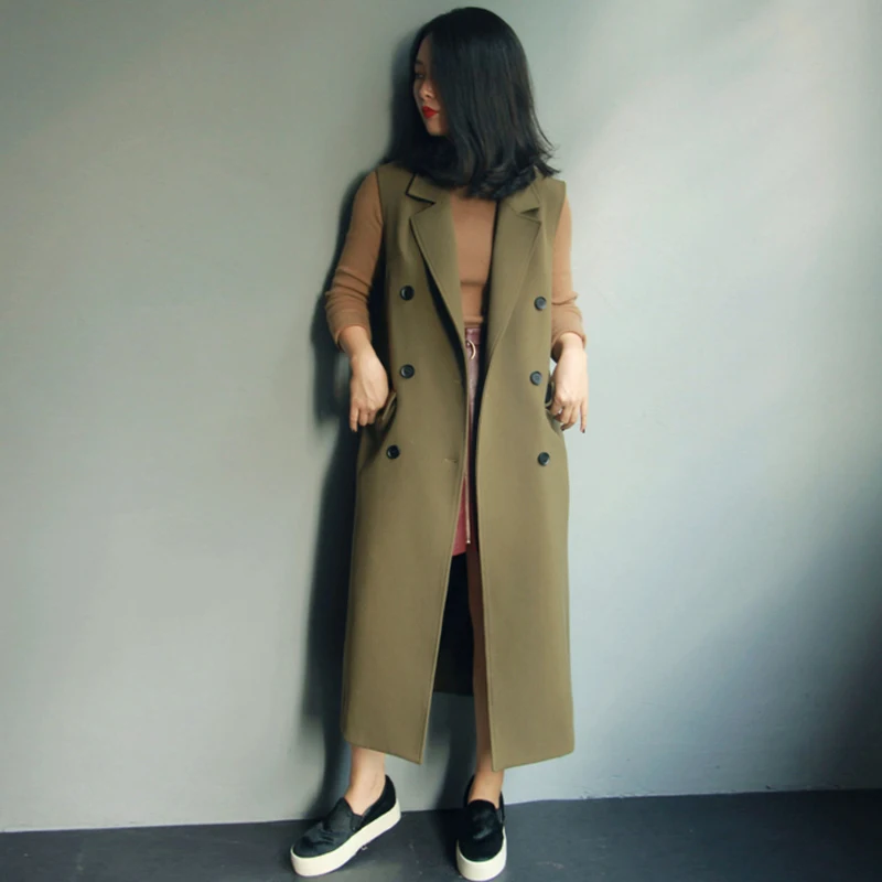 spring autumn Female Blazers suit vest Korean Slim Double-breasted sleeveless vest vest in the long section spring jacket ladies
spring autumn Female Blazers suit vest Korean Slim Double-breasted sleeveless vest vest in the long section spring jacket ladies