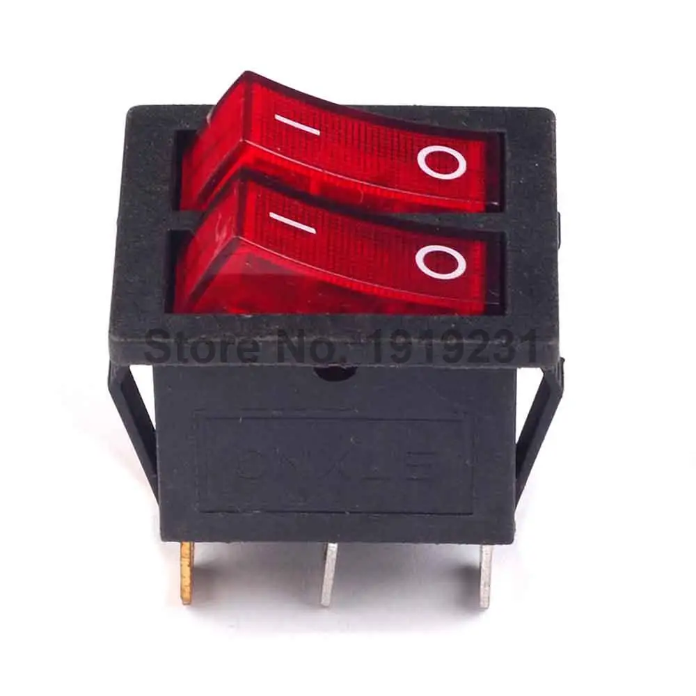 5PCS 250V 15A / 125V 20A Red Light 6P Terminals On/Off Double Spst 2 Way Snap In Boat Rocker Switch
5PCS 250V 15A / 125V 20A Red Light 6P Terminals On/Off Double Spst 2 Way Snap In Boat Rocker Switch