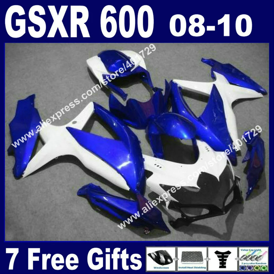ABS plastic Fairings 2008 2009 2010 for SUZUKI GSXR 600 750 K8 GSXR600 GSXR750 08 09 10 glossy blue white set 7 gift KD70
ABS plastic Fairings 2008 2009 2010 for SUZUKI GSXR 600 750 K8 GSXR600 GSXR750 08 09 10 glossy blue white set 7 gift KD70