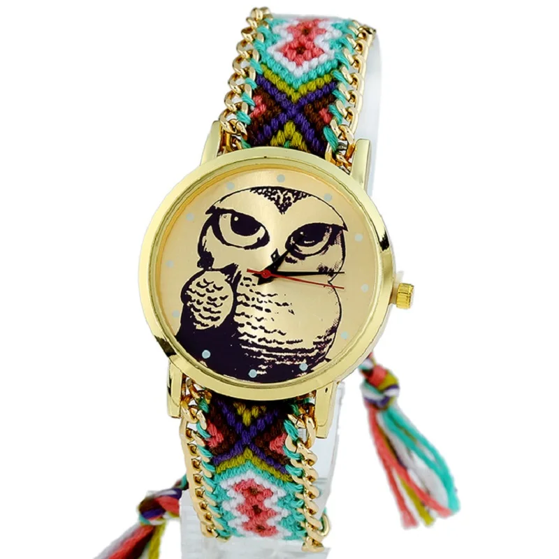 Gnova Platinum Ethnic Women Watch fashion owl tattoo hippie golden braided bracelet wristwatch quartz lawyer Geneva Style A452
Gnova Platinum Ethnic Women Watch fashion owl tattoo hippie golden braided bracelet wristwatch quartz lawyer Geneva Style A452