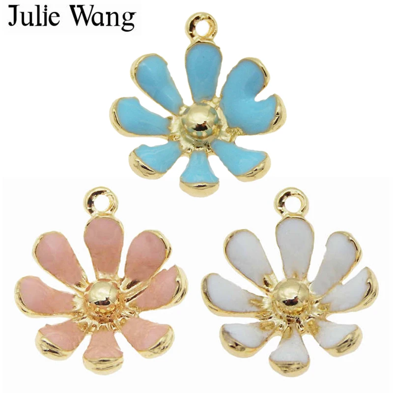 Julie Wang 10PCS Enamel Pink White Blue Daisy Sun Flower Charm Alloy Pendant Earring Bracelet Jewelry Making Accessory
Julie Wang 10PCS Enamel Pink White Blue Daisy Sun Flower Charm Alloy Pendant Earring Bracelet Jewelry Making Accessory