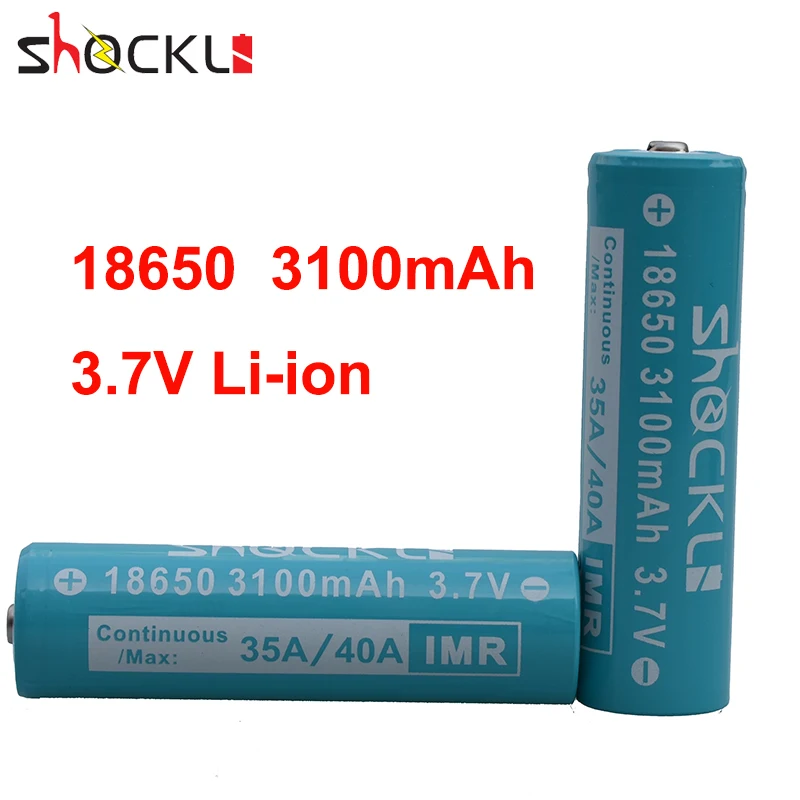 Литий ионный аккумулятор Shockli 18650 3100 мАч 3000 В 40 А|Перезаряжаемые батареи| |