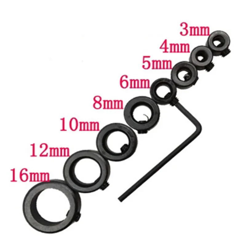 1 Set 3-16mm Bit Drill Limit Ring Woodworking Tools Depth Stop Collars Positioner Drill Locator Hex Wrench Electric Parts
1 Set 3-16mm Bit Drill Limit Ring Woodworking Tools Depth Stop Collars Positioner Drill Locator Hex Wrench Electric Parts