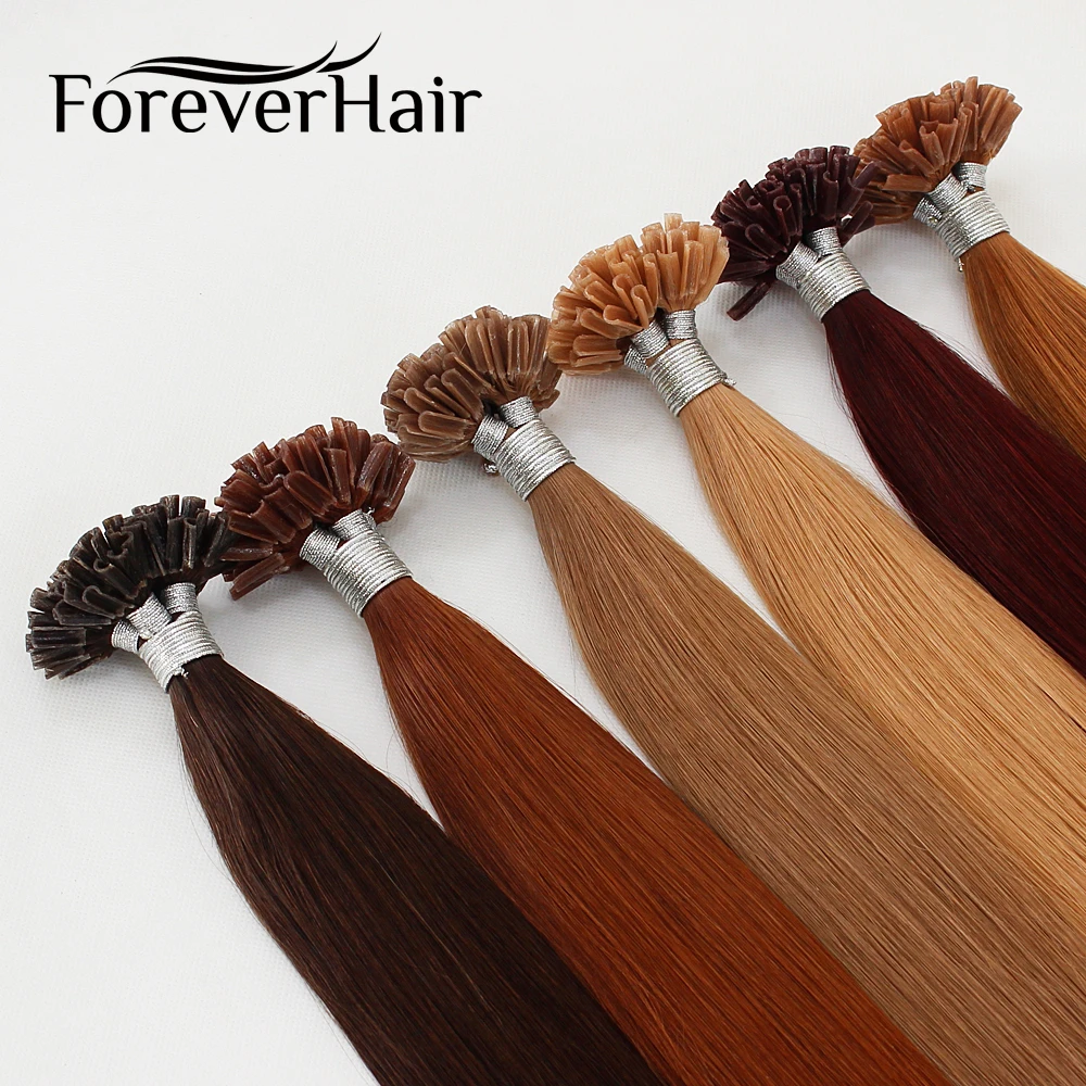 FOREVER HAIR 1 5 г/локон 16 "100% Remy U Tip человеческие волосы для наращивания 50 шт/pac|Ноготь