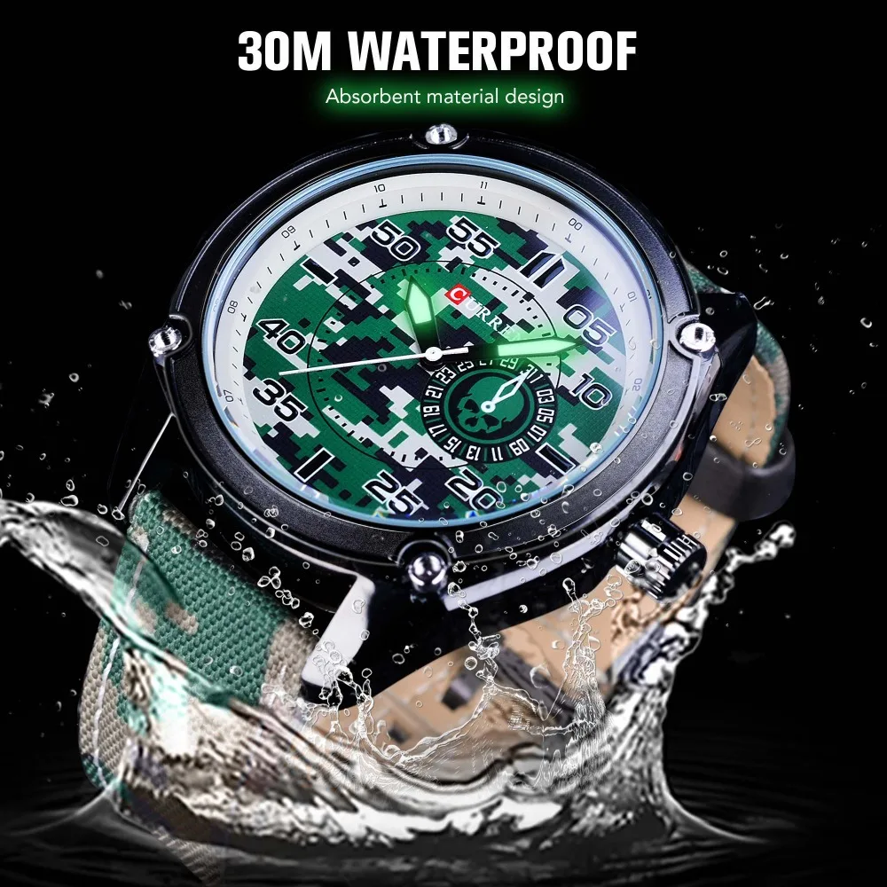CURREN Army Fashion Military Design Green Nylon Band Waterproof Luminous Hands Mens Watch Top Brand Luxury Quartz Sport Watches
CURREN Army Fashion Military Design Green Nylon Band Waterproof Luminous Hands Mens Watch Top Brand Luxury Quartz Sport Watches