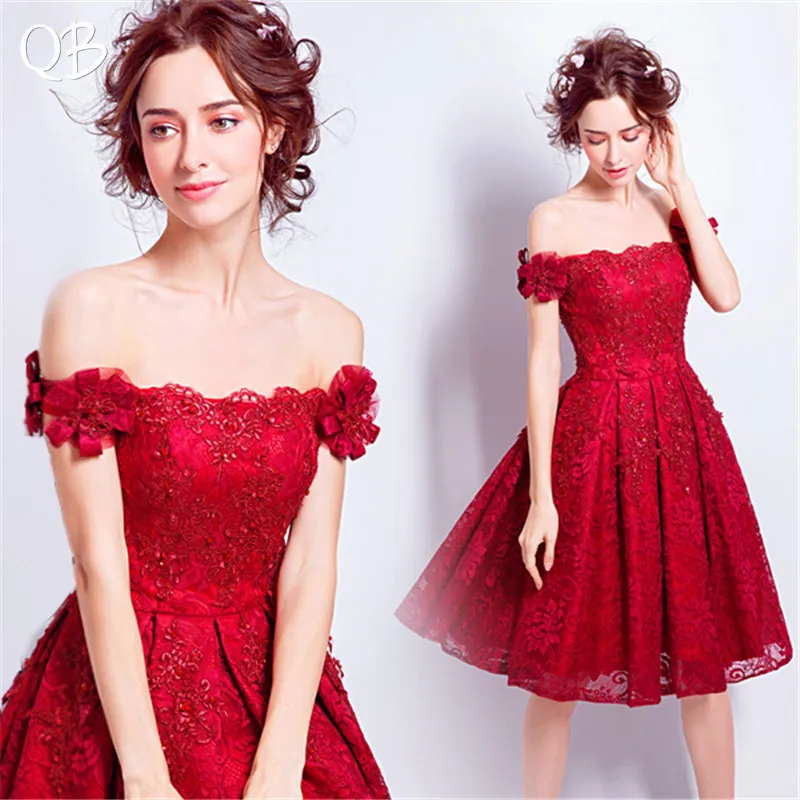 Wine Red Short A-line Tulle Lace Flowers Short Sexy Formal Elegant Evening Dresses Bride Banquet Party Prom Dress XS10
Wine Red Short A-line Tulle Lace Flowers Short Sexy Formal Elegant Evening Dresses Bride Banquet Party Prom Dress XS10