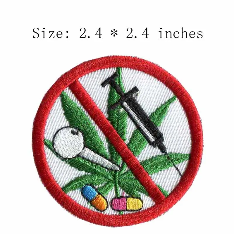 No smoking 2.4"wide embroidery for clothing patch/keep fit/healthy patch