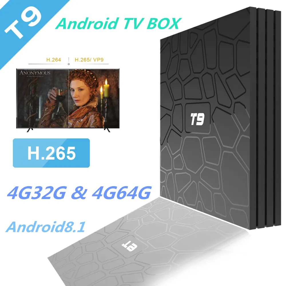 T9 Android 8 1 ТВ бокс 4 Гб ОЗУ 32 ГБ/64 Rockchip RK3328 1080P H.265 4K плеер магазин TVBOX pk Mi|ТВ-приставки и