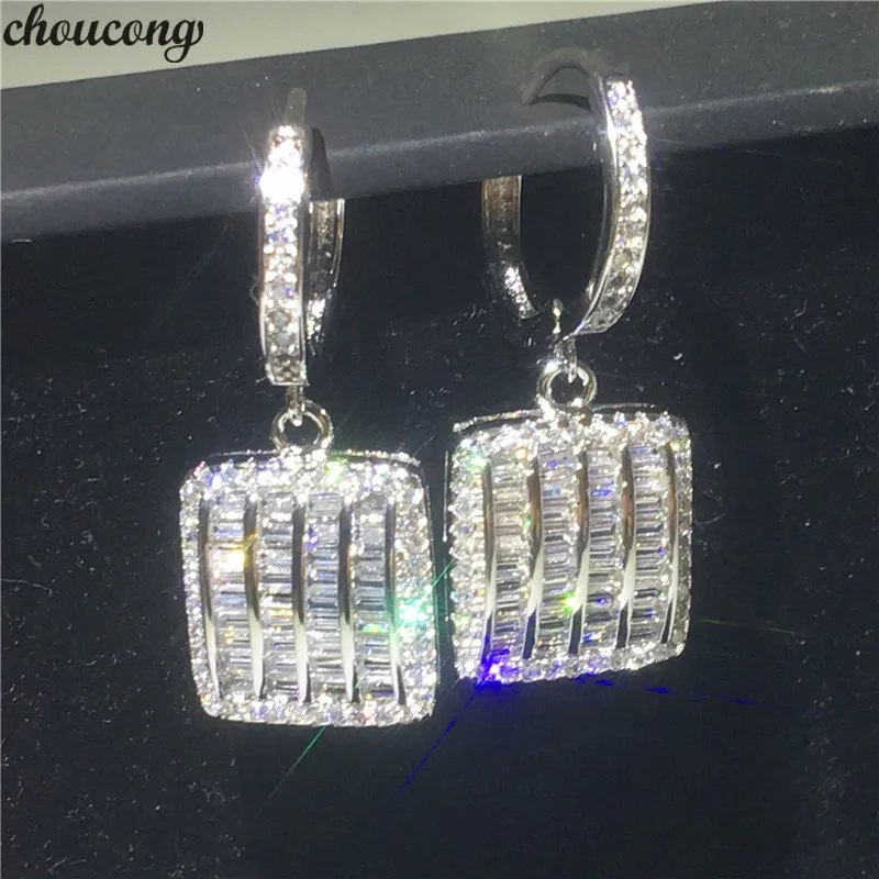 choucong Sparkling Square Drop earring AAAAA zircon Cz 925 Sterling silver Wedding Dangle Earrings for women Party jewelry Gift
choucong Sparkling Square Drop earring AAAAA zircon Cz 925 Sterling silver Wedding Dangle Earrings for women Party jewelry Gift