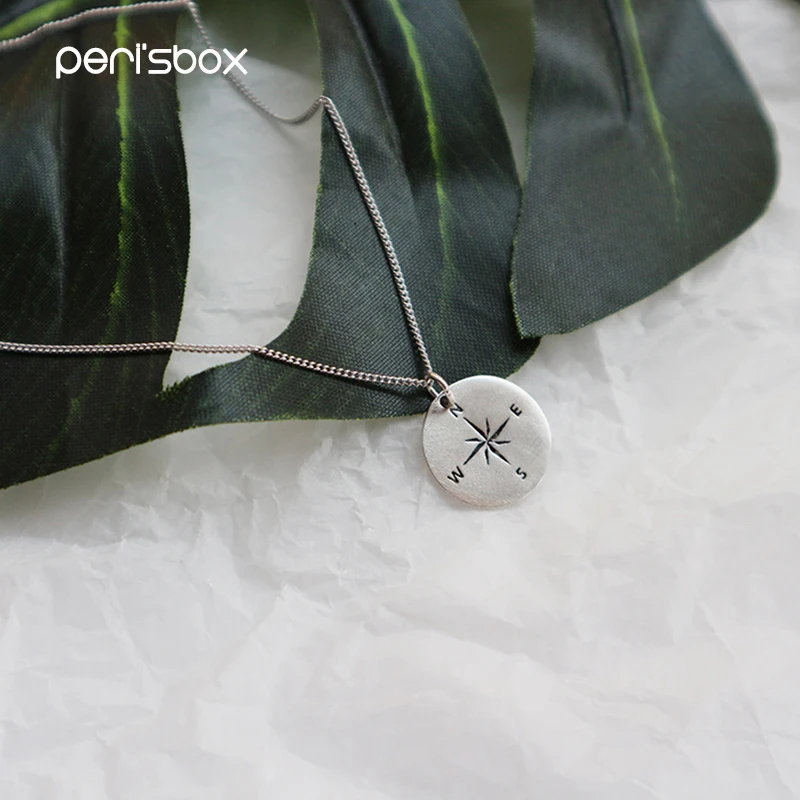 Peri'sBox 925 Sterling Sliver Coin Compass Pendant Necklaces Round Disc Chain Chokers Collares Fashion Jewelry Layered Necklaces
Peri'sBox 925 Sterling Sliver Coin Compass Pendant Necklaces Round Disc Chain Chokers Collares Fashion Jewelry Layered Necklaces