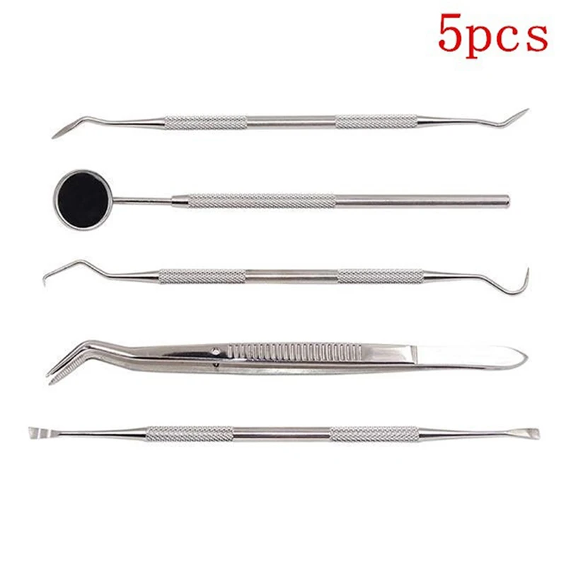 5pcs Tooth Scraper Mirror Plaque Remover Dentist Tool Stainless Steel Dental Scaler Tool Set Oral Clean Probe Tweezers Tool Kit
5pcs Tooth Scraper Mirror Plaque Remover Dentist Tool Stainless Steel Dental Scaler Tool Set Oral Clean Probe Tweezers Tool Kit
