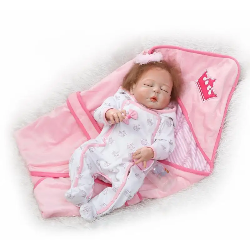 22 Inch Full Silicone Vinyl Reborn Baby Dolls Toy Lifelike Bebe Reborn Baby Doll for Girl Gift Children's Playmate Sleeping Doll
22 Inch Full Silicone Vinyl Reborn Baby Dolls Toy Lifelike Bebe Reborn Baby Doll for Girl Gift Children's Playmate Sleeping Doll