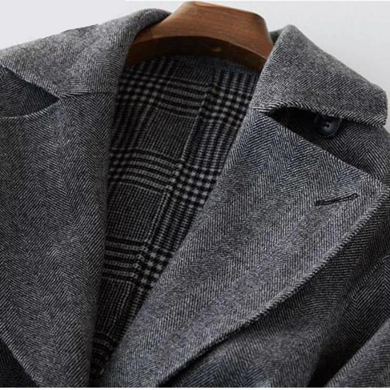 Winter Women Coat Gray Plaid Reversible Long Sleeve Sheep Wool Cashmere Coats Ladies Elegant Trench Woolen Overcoats Outerwear
Winter Women Coat Gray Plaid Reversible Long Sleeve Sheep Wool Cashmere Coats Ladies Elegant Trench Woolen Overcoats Outerwear