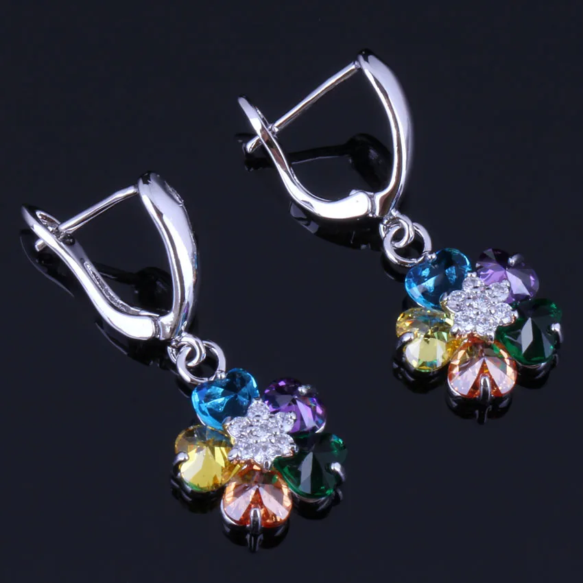 Shiny Flower Multigem Multicolor Yellow Cubic Zirconia White CZ Silver Plated Drop Dangle Earrings V0765
Shiny Flower Multigem Multicolor Yellow Cubic Zirconia White CZ Silver Plated Drop Dangle Earrings V0765