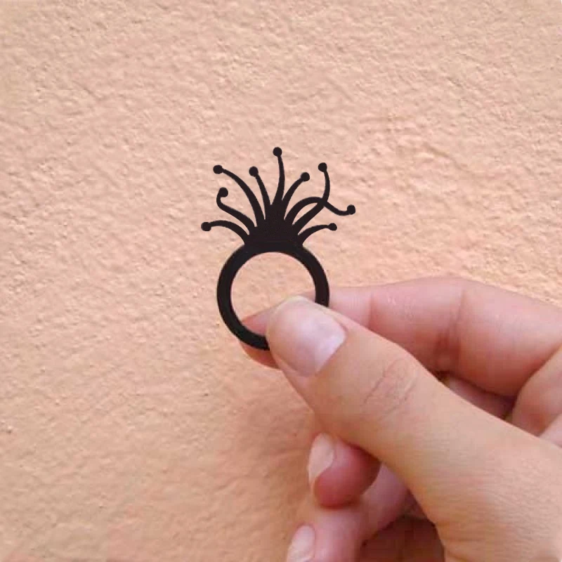 Черное акриловое Открытое кольцо с изображением ананаса лотоса вишни креативное