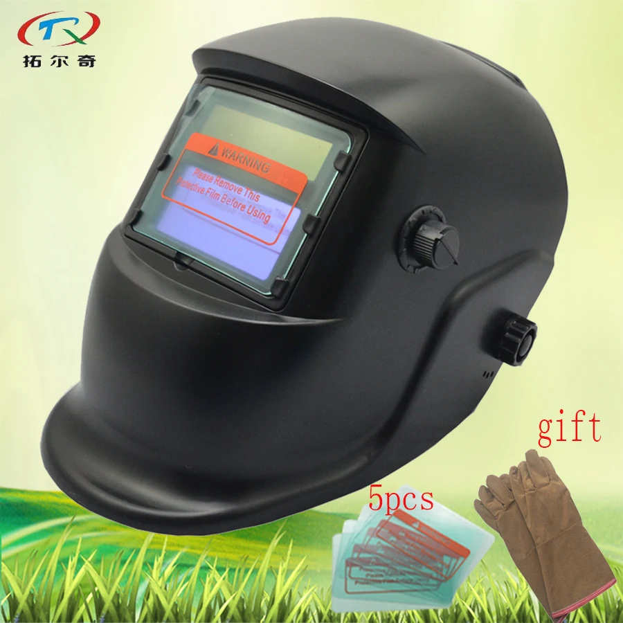 Hot sale Auto Darkening Welding Helmet mask with gift glass and glove black Solar Inner Battery Power welding mask HS01(2233DE)y
Hot sale Auto Darkening Welding Helmet mask with gift glass and glove black Solar Inner Battery Power welding mask HS01(2233DE)y
