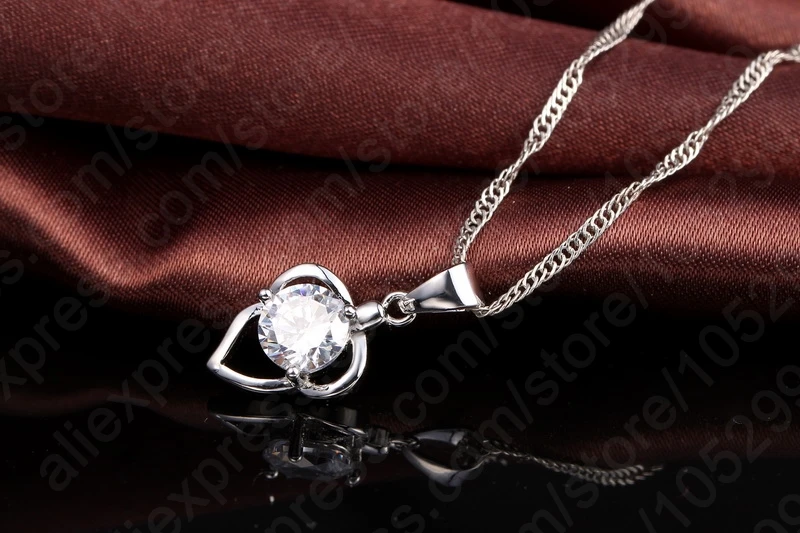 Factory Price Simple Necklace+Earrings 925 Sterling Silver Jewelry Sets For Women Birthday Gifts With White Crystal
Factory Price Simple Necklace+Earrings 925 Sterling Silver Jewelry Sets For Women Birthday Gifts With White Crystal