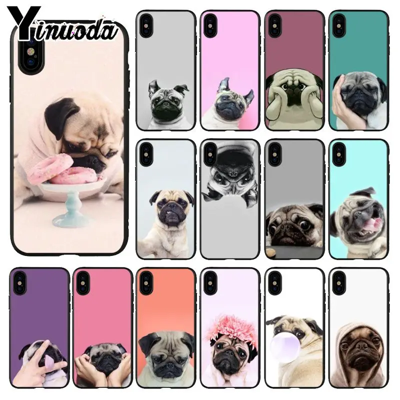 Yinuoda милый черный мягкий силиконовый чехол из ТПУ для Apple iPhone 8 7 6 6S Plus X XS MAX 5 5S SE