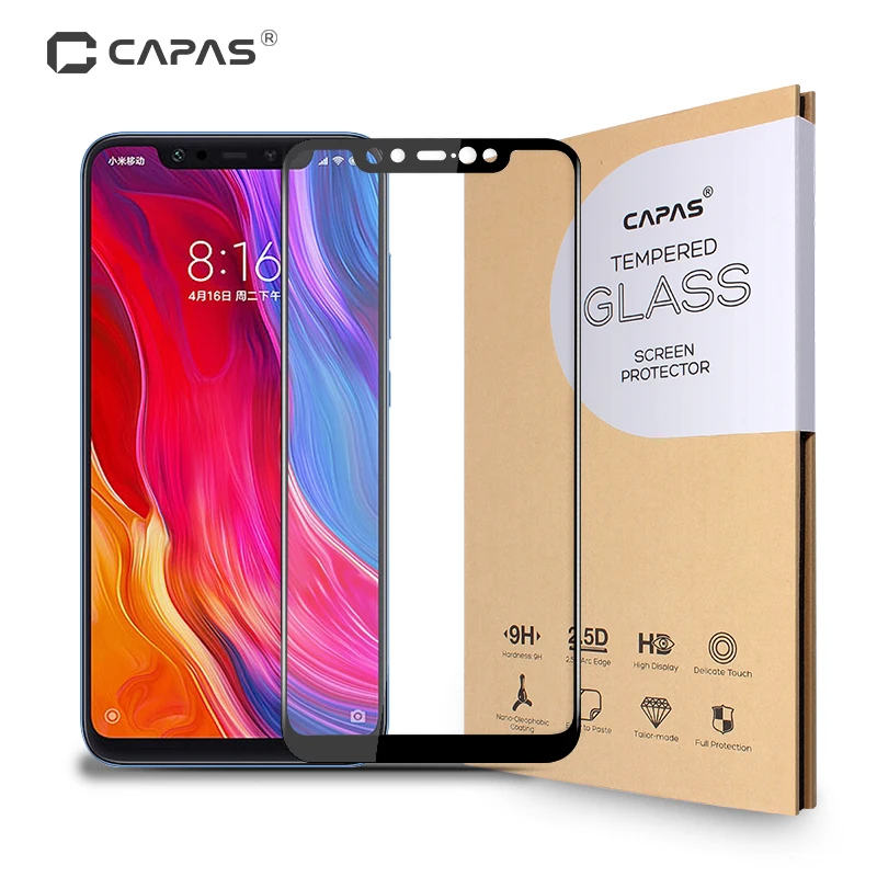 Закаленное стекло для Xiaomi Mi 8 2 шт. Защита экрана Mi8 полное покрытие защитная