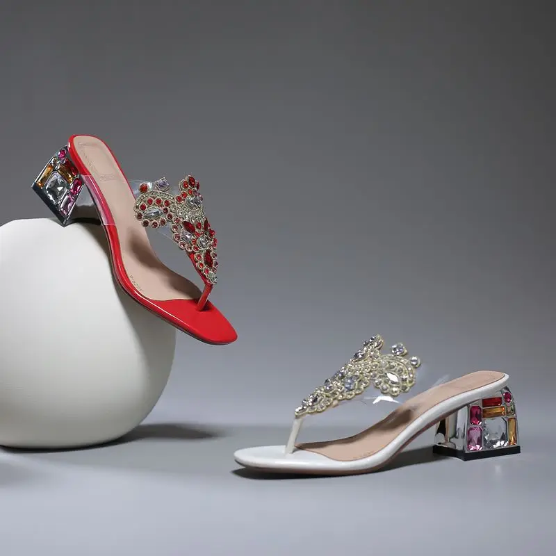 Dilalula 2021 New Genuine Leather Women Slippers Rhinestone Square High Heels Crystal Summer Flip Flops Mules Women Shoes
Dilalula 2021 New Genuine Leather Women Slippers Rhinestone Square High Heels Crystal Summer Flip Flops Mules Women Shoes