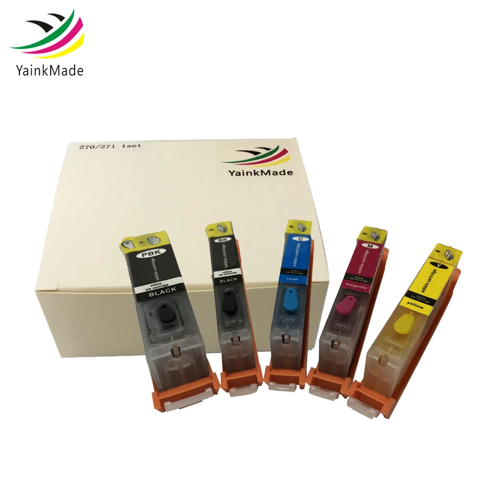 FBA 5PK PGI-270XL CLI-271XL 270 271 edible food ink cartridge compatible For Canon PIXMA TS6020 TS8020 T9020 PRINTER
FBA 5PK PGI-270XL CLI-271XL 270 271 edible food ink cartridge compatible For Canon PIXMA TS6020 TS8020 T9020 PRINTER
